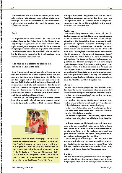 Vorschauseite 4: Das Leben kann ein Tanz sein im Einsatz mit einer Sozialhündin der Fondation Barry.