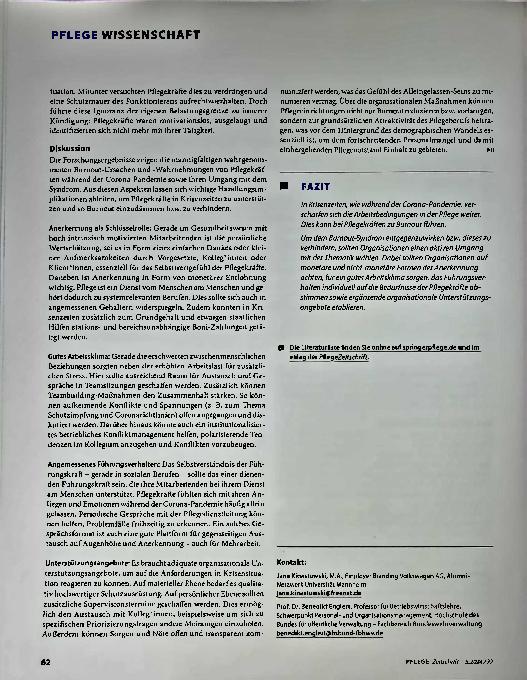 Vorschauseite 4: Die Rolle der Corona-Pandemie für Burnout