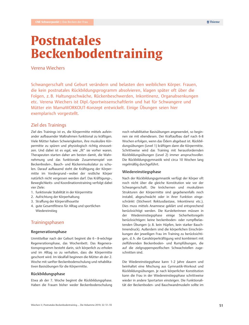 Vorschauseite 1: Postnatales Beckenbodentraining
