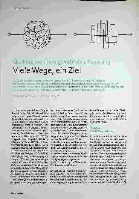 Vorschauseite 1: Qualitätsmonitoring und Public Reporting Viele Wege, ein Ziel