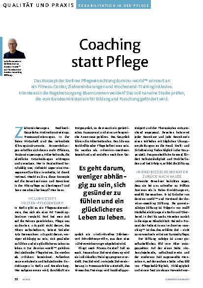 Vorschauseite 1: Coaching statt Pflege