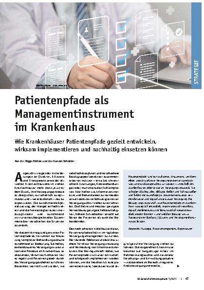 Vorschauseite 1: Patientenpfade als Managementinstrument im Krankenhaus