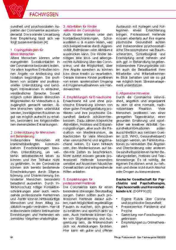 Vorschauseite 3: Psychische Gesundheit in der Coronakrise