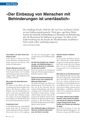 Vorschauseite 1: «Der Einbezug von Menschen mit Behinderungen ist unerlässlich»