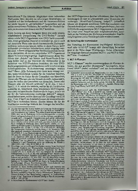Vorschauseite 3: Deregulierung genomeditierter Pflanzen auf Unionsebene - Aktueller Stand und Perspektiven -