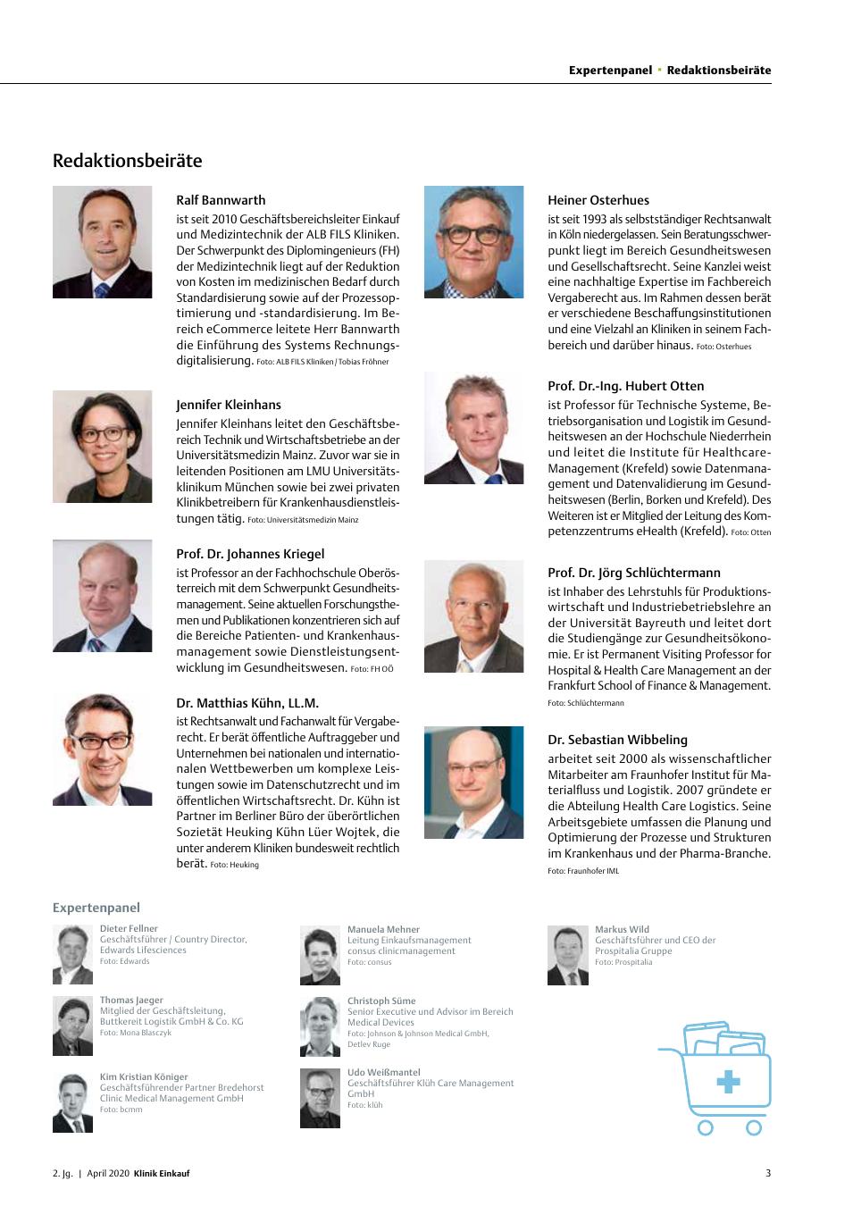 Vorschauseite 1: Redaktionsbeirat und Expertenpanel