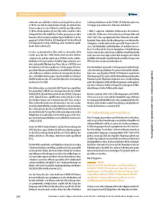 Vorschauseite 4: Hygiene in der Anästhesie in Zeiten der SARS-CoV-2-Pandemie