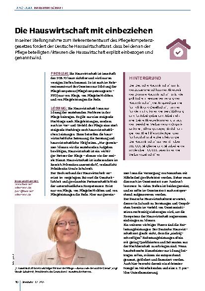 Vorschauseite 1: Die Hauswirtschaft mit einbeziehen.