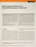 Vorschauseite 1: Regulierungsperspektiven für die Gesundheitsversorgung in Deutschland