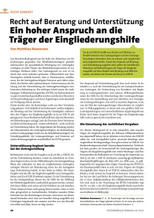 Vorschauseite 1: Recht auf Beratung und Unterstützung Ein hoher Anspruch an die Träger der Eingliederungshilfe