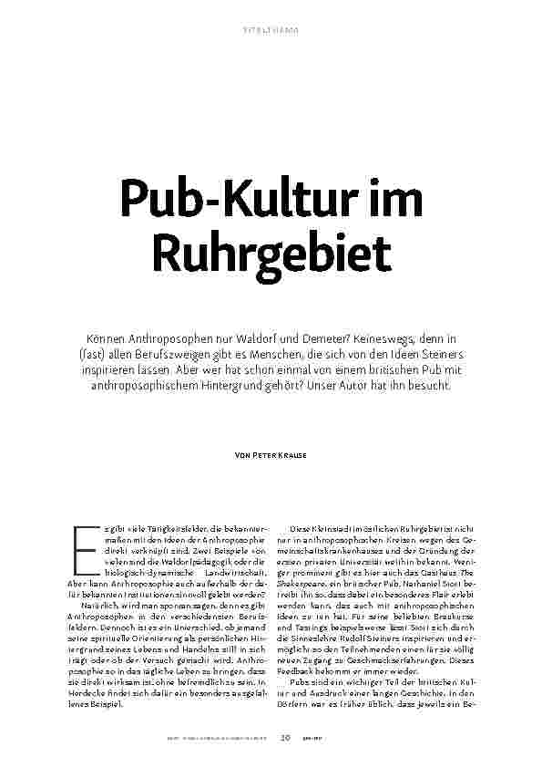 Vorschauseite 1: Pub-Kultur im Ruhrgebiet