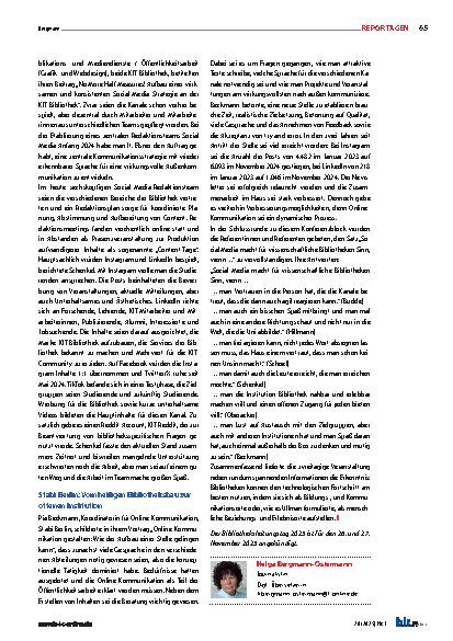 Vorschauseite 6: Technologischer Fortschritt braucht Bibliotheken Bericht vom virtuellen Bibliotheksleitungstag 2024, 27. und 28. November 2024