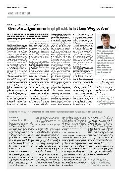 Vorschauseite 1: Klie: „An allgemeiner Impfpflicht führt kein Weg vorbei“