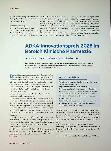 Vorschauseite 2: Abstract-Aufruf für den ADKA-Kongress