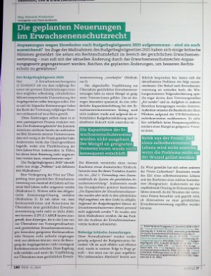 Vorschauseite 1: Die geplanten Neuerungen | im Erwachsenenschutzrecht