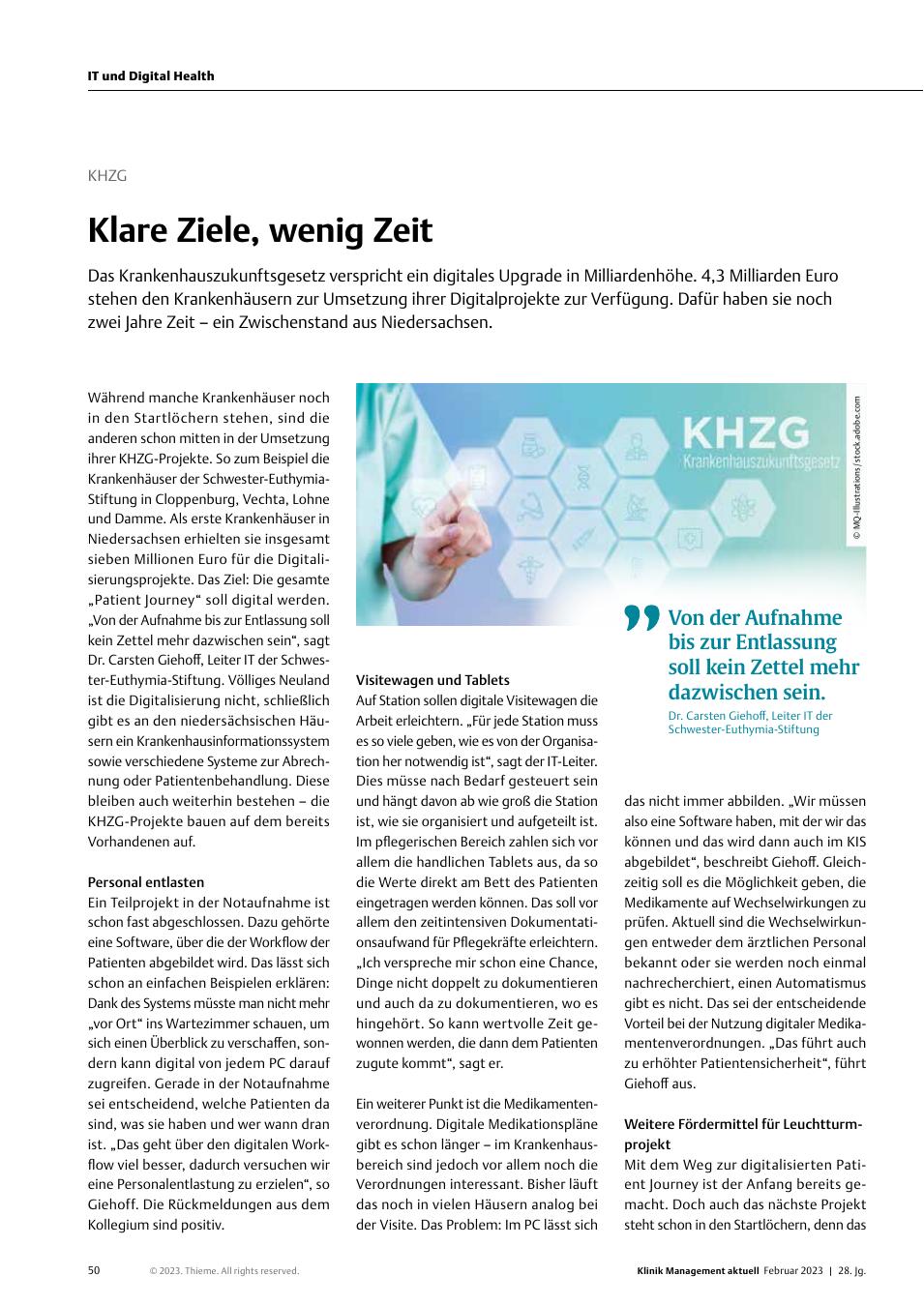 Vorschauseite 1: KZW: Klare Ziele, wenig Zeit