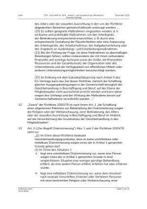 Vorschauseite 5: II. Allgemeines Arbeitsrecht Mittelbare Diskriminierung – Arbeitnehmer, der selbst nicht behindert ist, sich aber um sein behindertes Kind kümmert