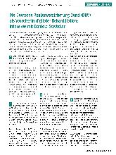 Vorschauseite 1: Die Deutsche Rentenversicherung Bund (DRV) als Vorreiterin digitaler Rehabilitation: Interview mit Daniela Sewöster.