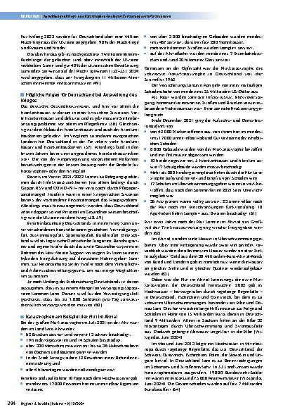 Vorschauseite 3: Kriegsund Katastrophenbedingte Zerstörung der Infrastrukturen und Auswirkungen auf Gesundheitswesen und Hygiene