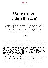 Vorschauseite 1: Wem nützt Laborfleisch?