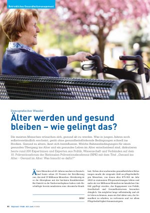 Vorschauseite 1: Älter werden und gesund bleiben – wie gelingt das?