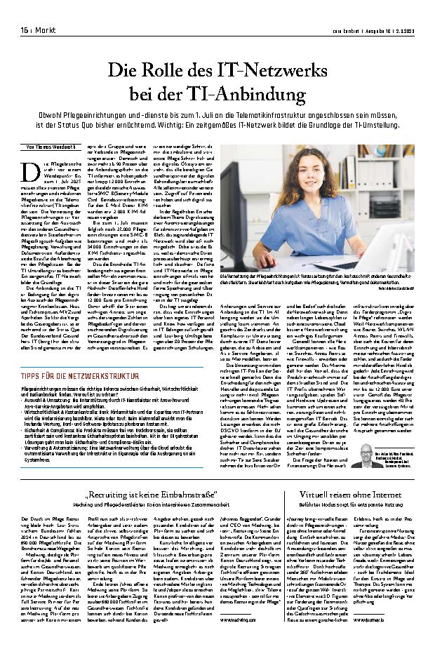 Vorschauseite 1: Die Rolle des IT-Netzwerks bei der TI-Anbindung