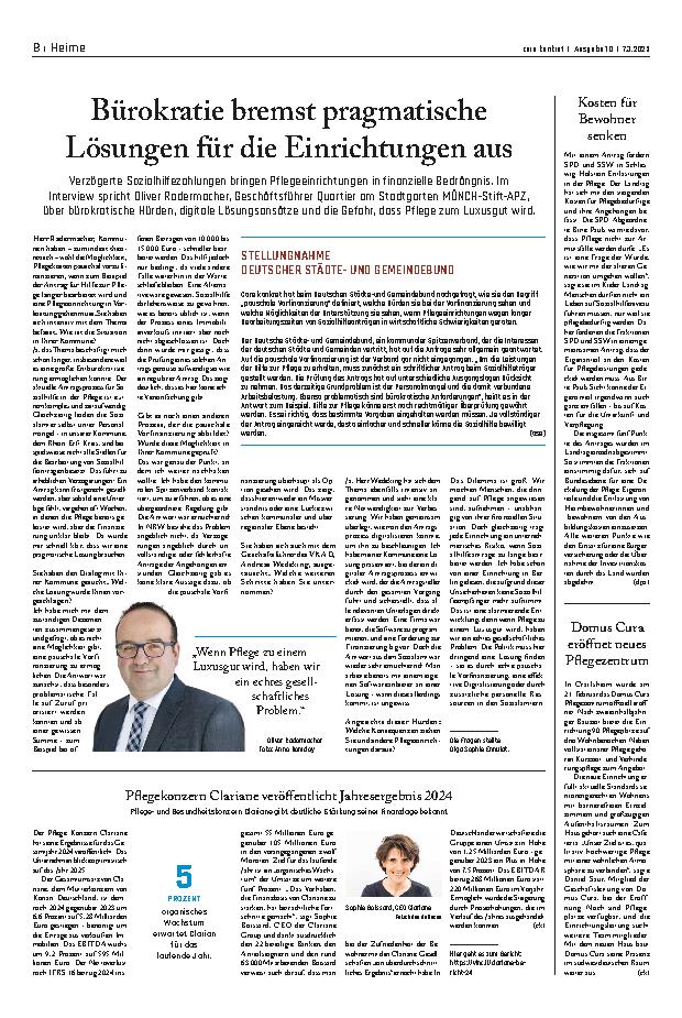 Vorschauseite 1: Bürokratie bremst pragmatische Lösungen für die Einrichtungen aus