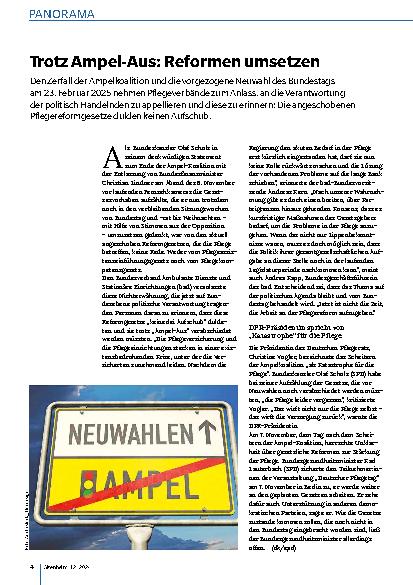 Vorschauseite 1: Trotz Ampelausfall: Reformen umsetzen