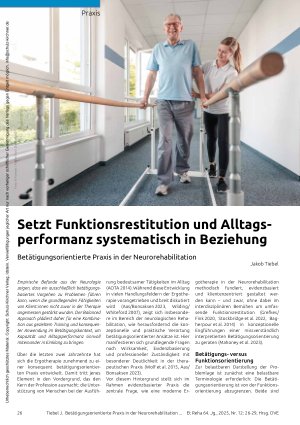Vorschauseite 1: Setzt Funktionsrestitution und Alltagsperformanz systematisch in Beziehung Betätigungsorientierte Praxis in der Neurorehabilitation