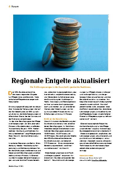 Vorschauseite 1: Regionale Entgelte aktualisiert