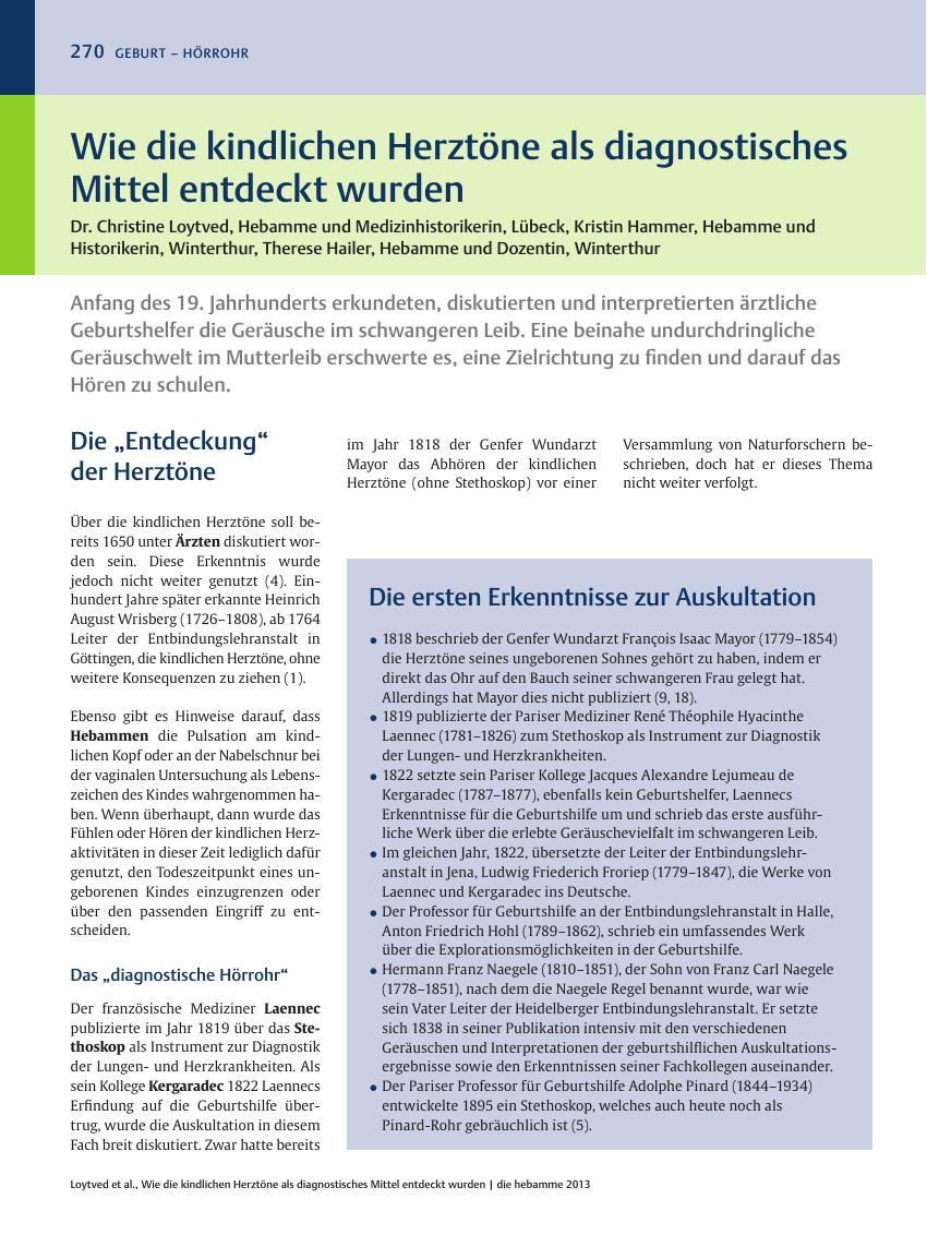 Vorschauseite 1: Wie die kindlichen Herztöne als diagnostisches Mittel entdeckt wurden