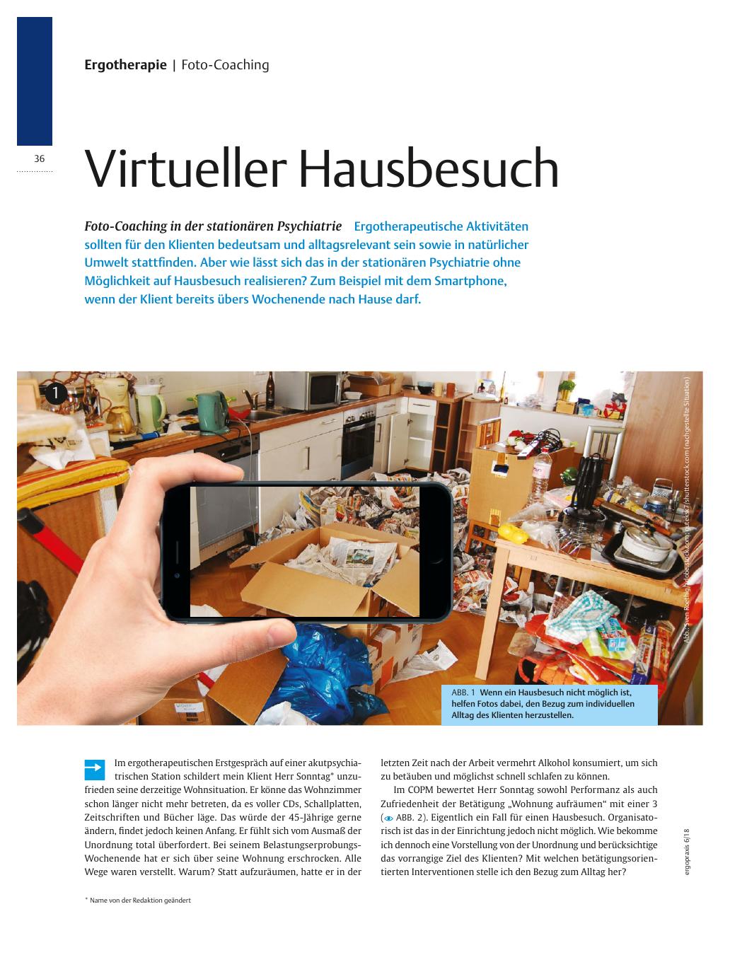 Vorschauseite 1: Foto-Coaching in der stationären Psychiatrie ? Virtueller Hausbesuch
