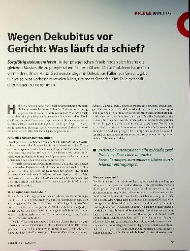 Vorschauseite 1: Wegen Dekubitus vor Gericht: Was läuft da schief?