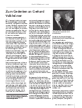 Vorschauseite 1: Zum Gedenken an Gerhard Volkheimer