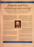 Vorschauseite 1: "Respekt und Wertschätzung sind wichtig."