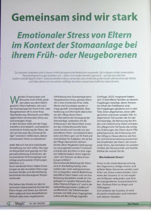 Vorschauseite 1: Gemeinsam sind wir stark Emotionaler Stress von Eltern im Kontext der Stomaanlage bei ihrem Frühoder Neugeborenen