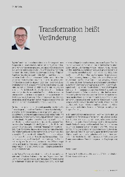 Vorschauseite 1: Transformation heißt Veränderung.