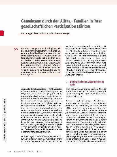 Vorschauseite 1: Gemeinsam durch den Alltag - Familien in ihrer gesellschaftlichen Partizipation stärken