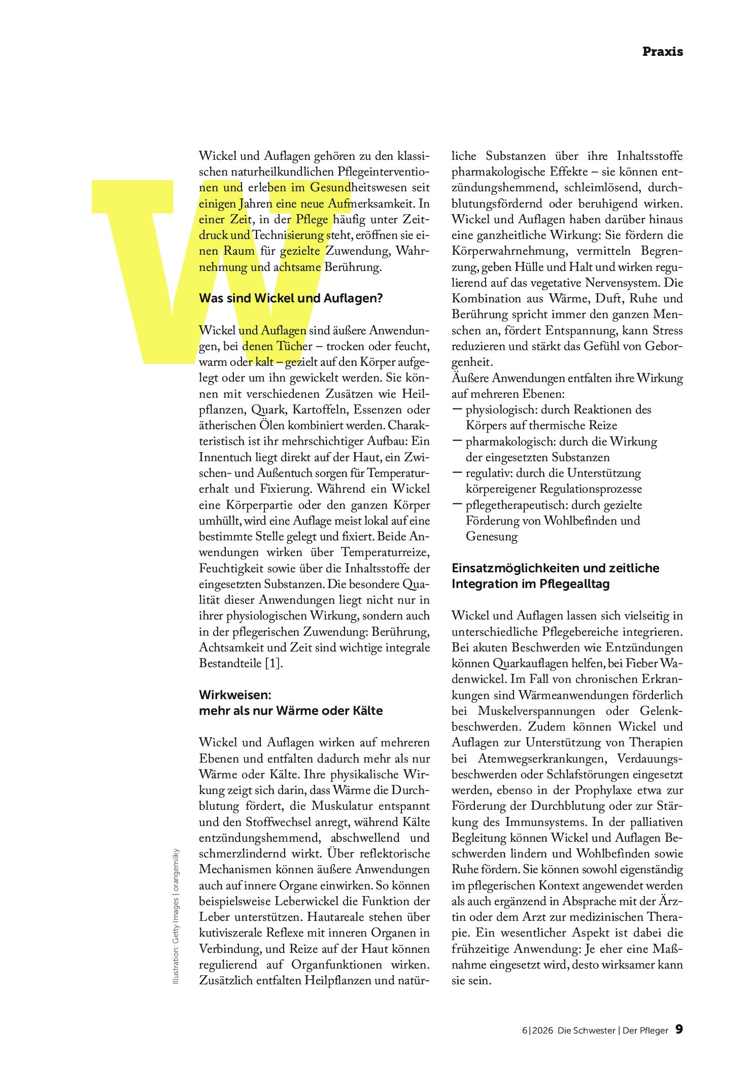 Vorschauseite 2: Wickel und Auflagen: Zwischen Tradition und moderner Pflegepraxis