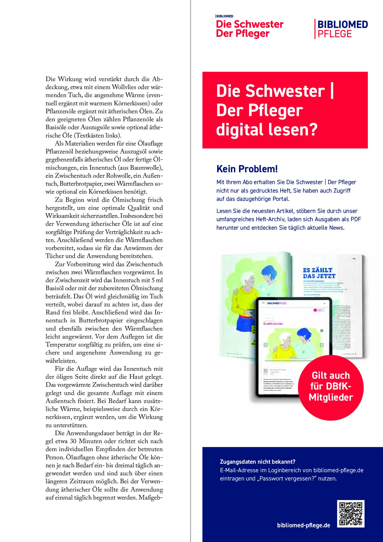 Vorschauseite 6: Wickel und Auflagen: Zwischen Tradition und moderner Pflegepraxis