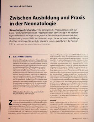 Vorschauseite 1: Zwischen Ausbildung und Praxis in der Neonatologie
