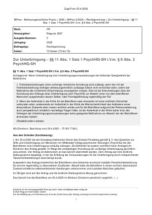 Vorschauseite 1: Zur Unterbringung