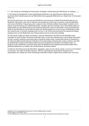 Vorschauseite 2: Zur Unterbringung