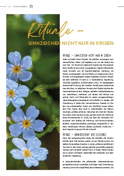 Vorschauseite 1: Rituale - Sinnzeichen nicht nur in Krisen