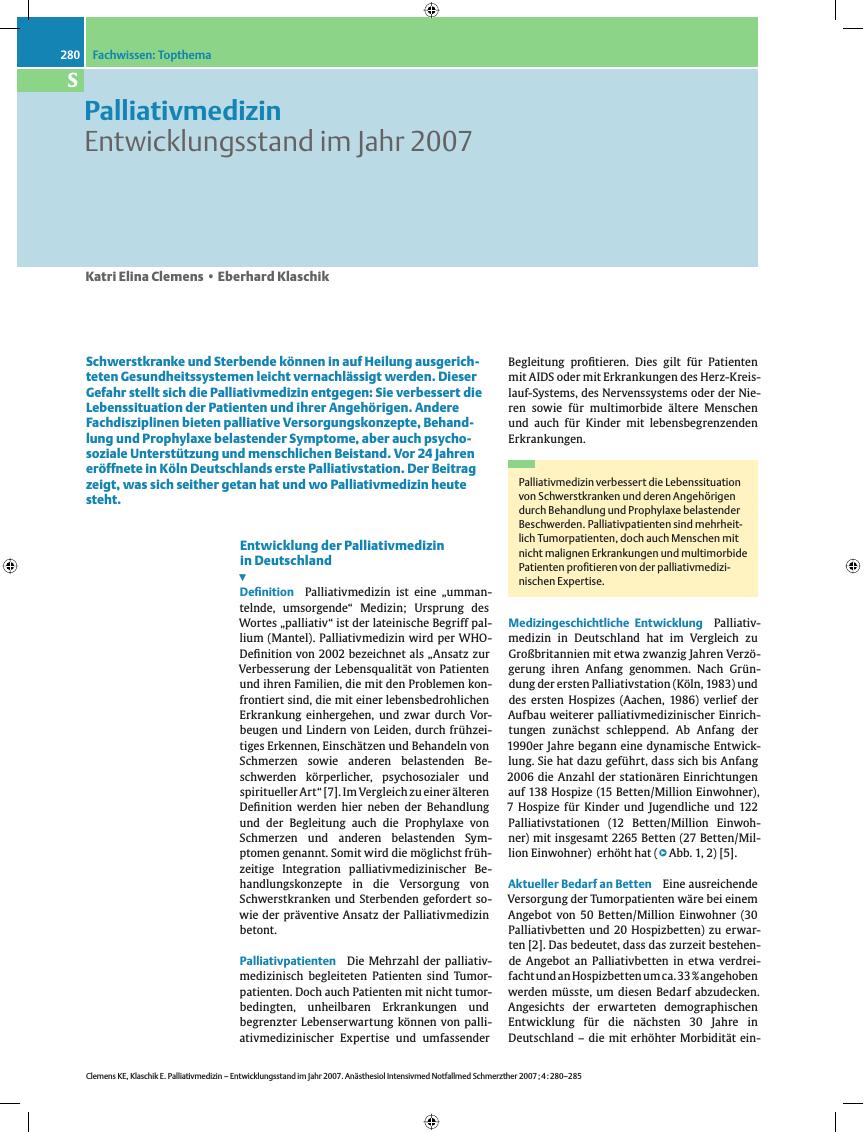 Vorschauseite 1: Entwicklungsstand im Jahr 2007