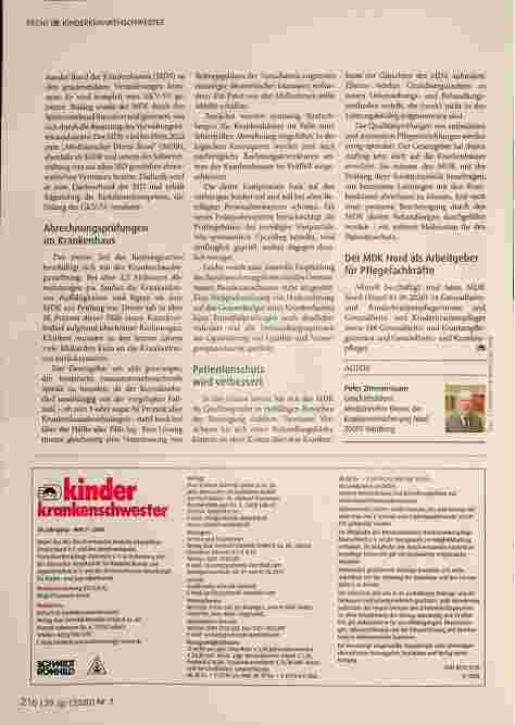 Vorschauseite 2: Das MDK-Reformgesetz bringt weitreichende Veränderungen. Pflegeberufe werden beteiligt.