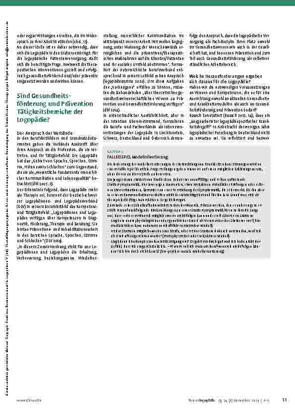 Vorschauseite 6: Logopädie im Kontext von Gesundheitsförderung und Prävention