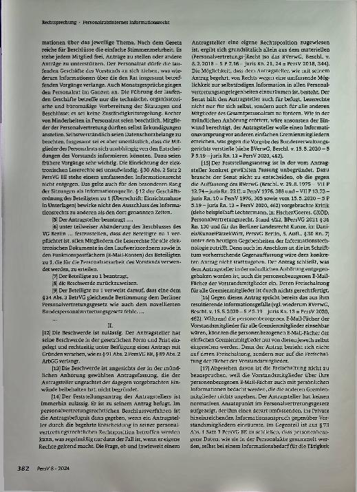 Vorschauseite 5: Personalvertretungsrechtliches Neutralitätsgebot im Zusammenhang mit Auslegung von Druckerzeugnissen