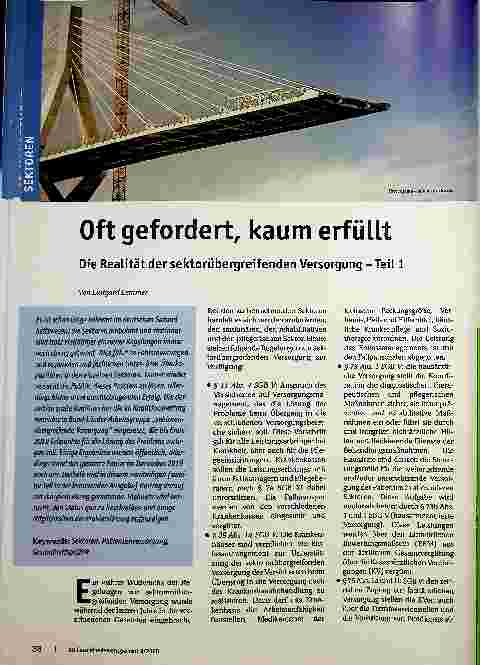 Vorschauseite 1: Oft gefordert, kaum erfüllt. Die Realität der sektorübergreifenden Versorgung - Teil 1