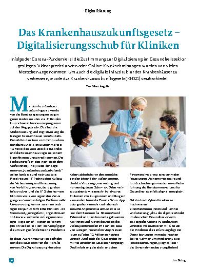 Vorschauseite 1: Das Krankenhauszukunftsgesetz – Digitalisierungsschub für Kliniken